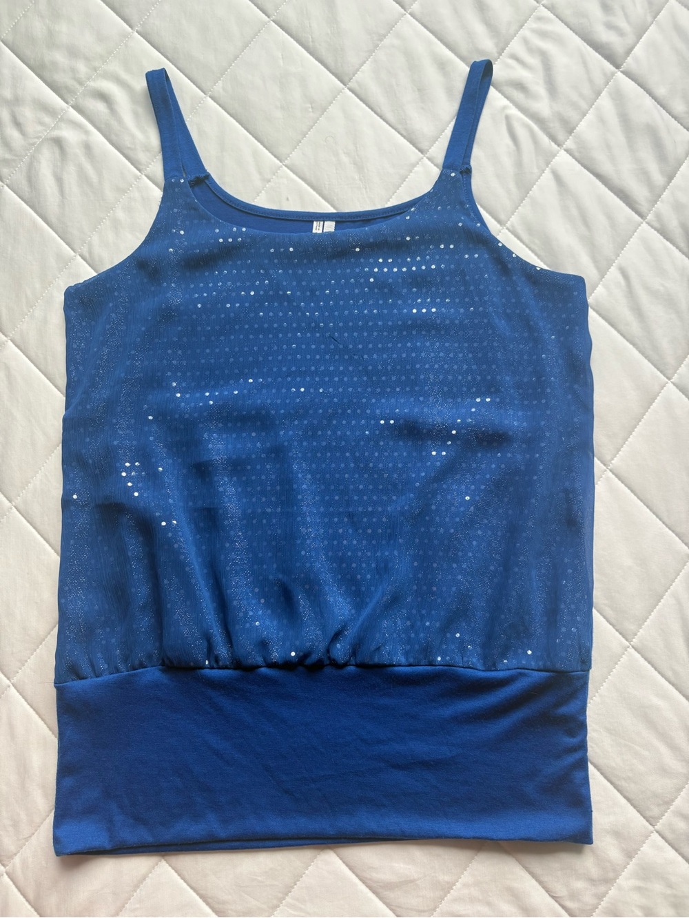 Vintage Y2K Blue Sequin Cami Tank Top
